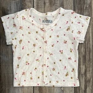 Katie J Floral Button-Up Tee